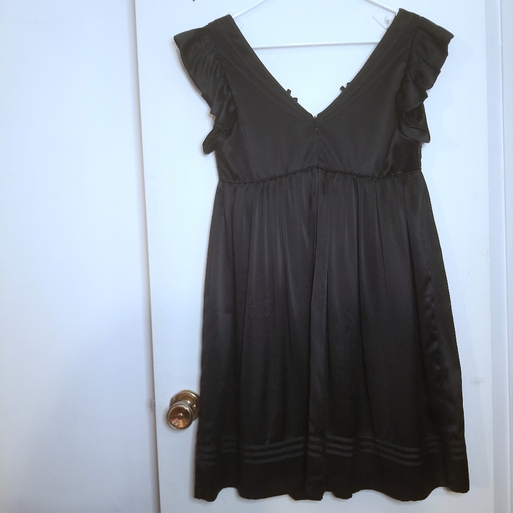 EUC Betsey Johnson Black Silk Babydoll Minidress - Picture 3 of 6